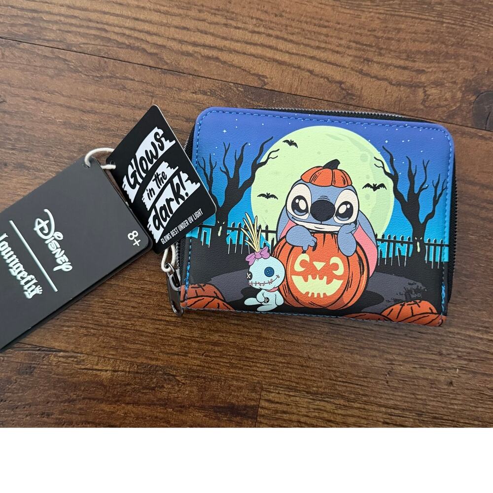 Loungefly Stitch pumpkin teal ombré Wallet NWT